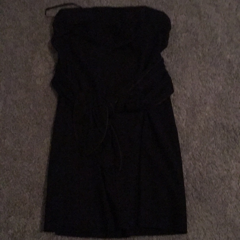 Black strapless dress